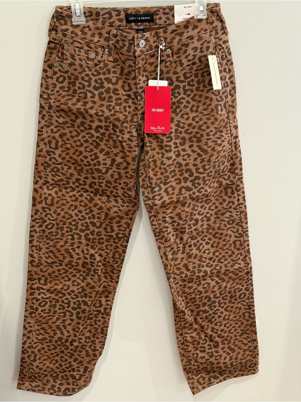 New Lucky Brand 0/29 “The Baggy” Women’s Brown Leopard Print Jeans 207